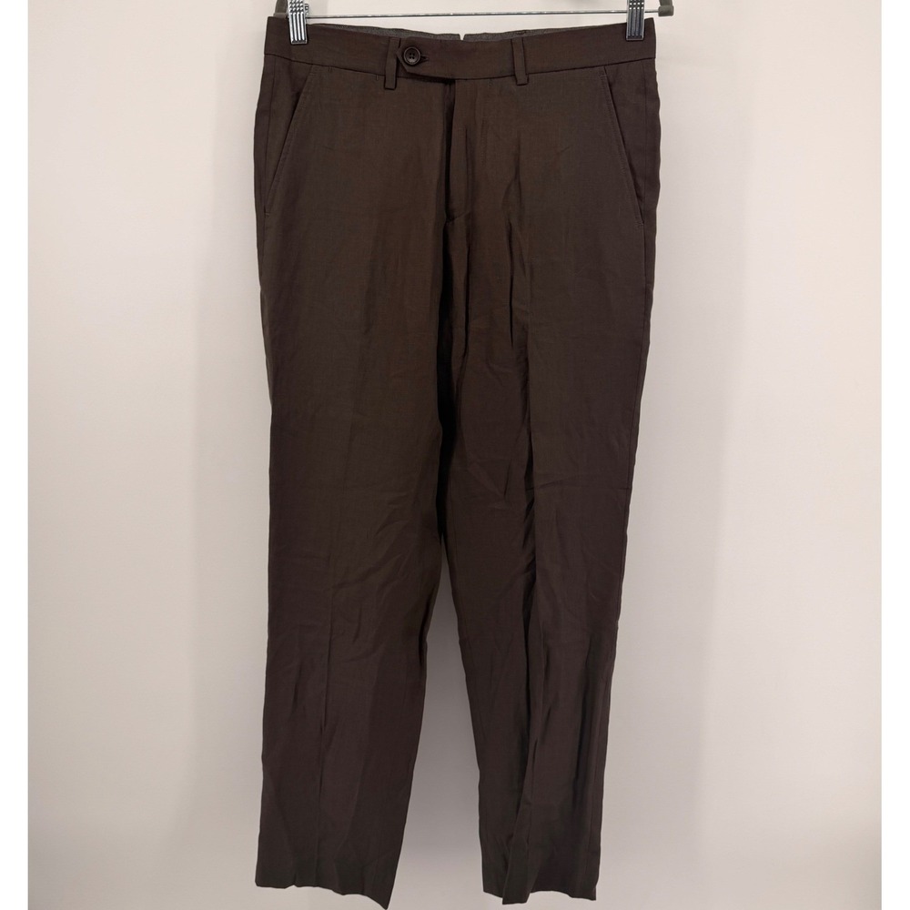 Todd Snyder Pants Mens 32x30 Brown 100% Linen Tailored Dress Trousers Portugal